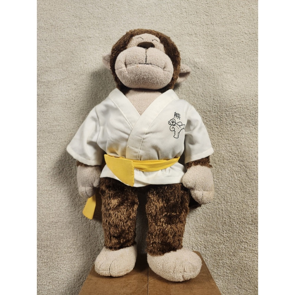 Build a Bear Monkey Plush Brown Stuffed Animal 19" Karate Outfit Yellow Belt